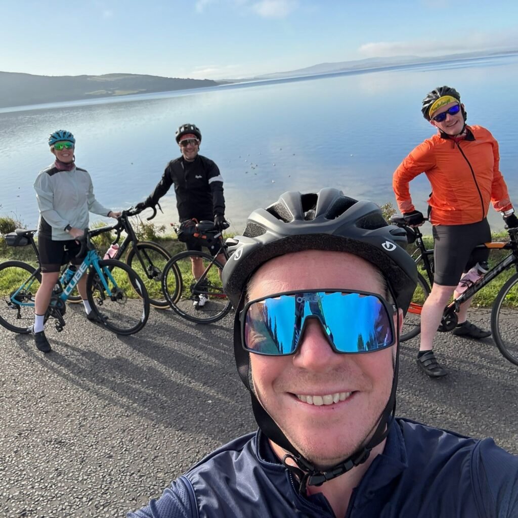 Pictured during day three of the Cranmore Big Charity Cycle, raising money for Action for Children is (from left to right) Heather McCook, Enda Reynolds, Chris Price and Fergus McGrath