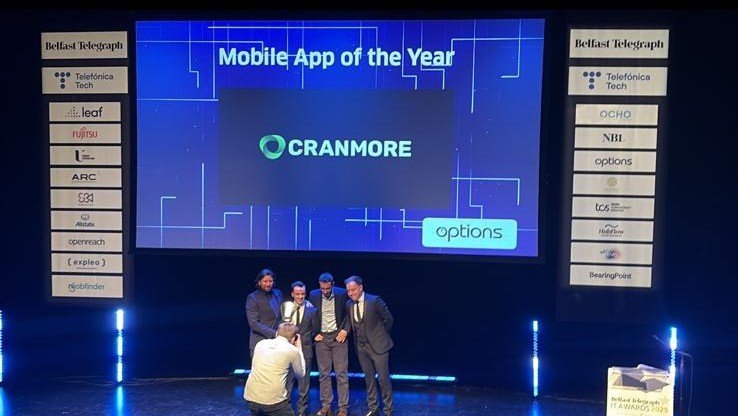 The Cranmore team accepting the Mobile App of the Year Award in November.